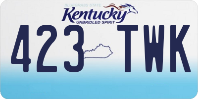 KY license plate 423TWK