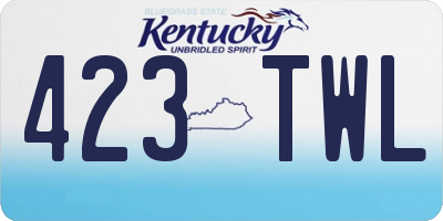 KY license plate 423TWL