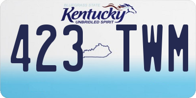 KY license plate 423TWM