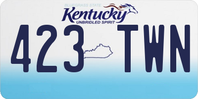 KY license plate 423TWN
