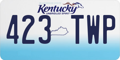 KY license plate 423TWP