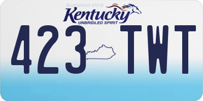 KY license plate 423TWT