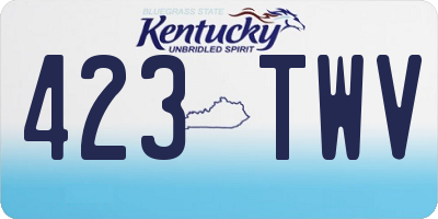 KY license plate 423TWV