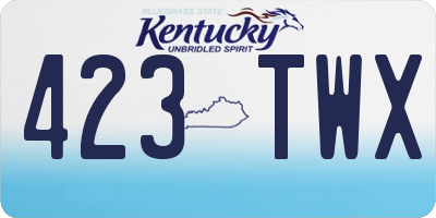 KY license plate 423TWX