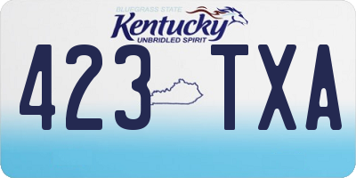 KY license plate 423TXA
