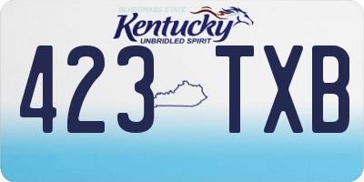 KY license plate 423TXB