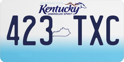KY license plate 423TXC