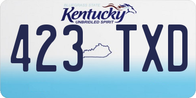 KY license plate 423TXD