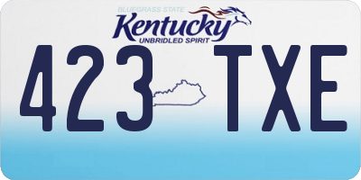 KY license plate 423TXE