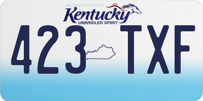 KY license plate 423TXF