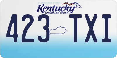 KY license plate 423TXI