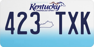 KY license plate 423TXK