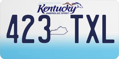 KY license plate 423TXL