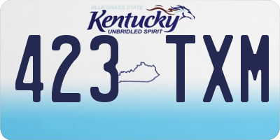 KY license plate 423TXM