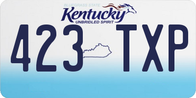 KY license plate 423TXP