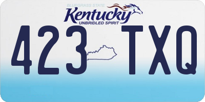 KY license plate 423TXQ