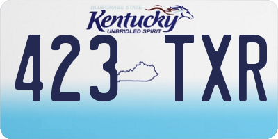 KY license plate 423TXR