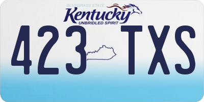 KY license plate 423TXS