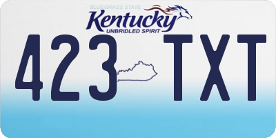 KY license plate 423TXT