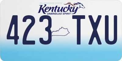 KY license plate 423TXU