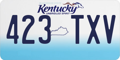 KY license plate 423TXV