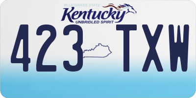 KY license plate 423TXW