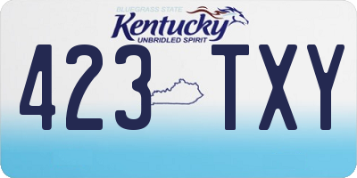 KY license plate 423TXY