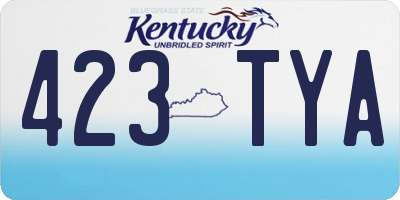 KY license plate 423TYA
