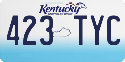 KY license plate 423TYC