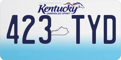 KY license plate 423TYD