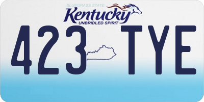 KY license plate 423TYE