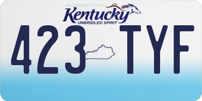 KY license plate 423TYF