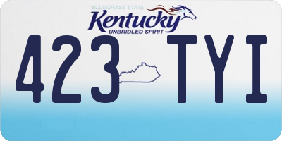 KY license plate 423TYI