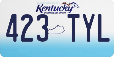 KY license plate 423TYL