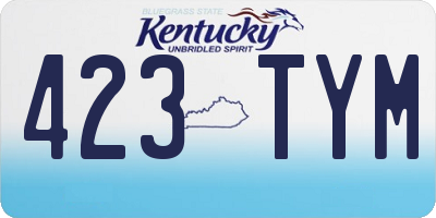 KY license plate 423TYM
