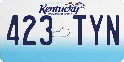 KY license plate 423TYN