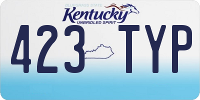 KY license plate 423TYP