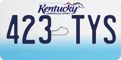 KY license plate 423TYS