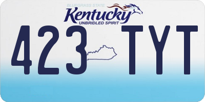 KY license plate 423TYT