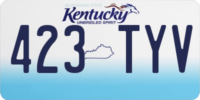 KY license plate 423TYV