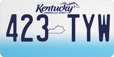 KY license plate 423TYW