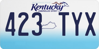 KY license plate 423TYX