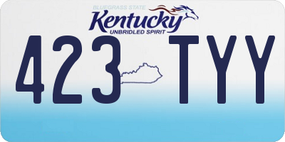 KY license plate 423TYY