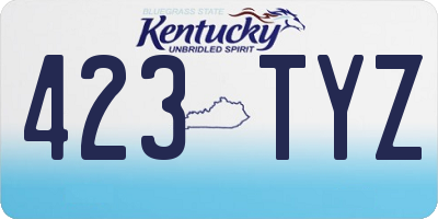KY license plate 423TYZ