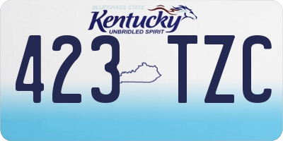 KY license plate 423TZC