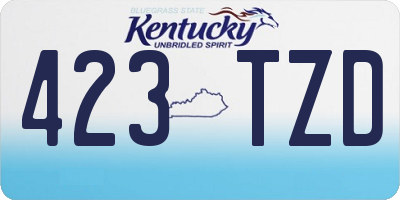 KY license plate 423TZD