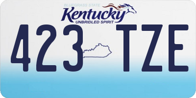 KY license plate 423TZE
