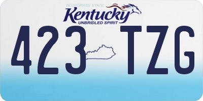 KY license plate 423TZG