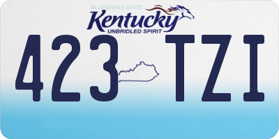 KY license plate 423TZI