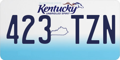 KY license plate 423TZN